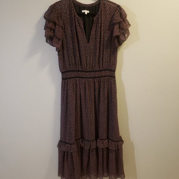 Rebecca Minkoff Black and Pink Midi Dress - Picture 4 of 10